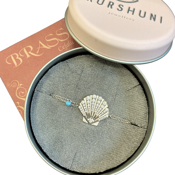 2. Shell, silver sterling Bracelet silver grey Kurshuni Gioielli kr683-100