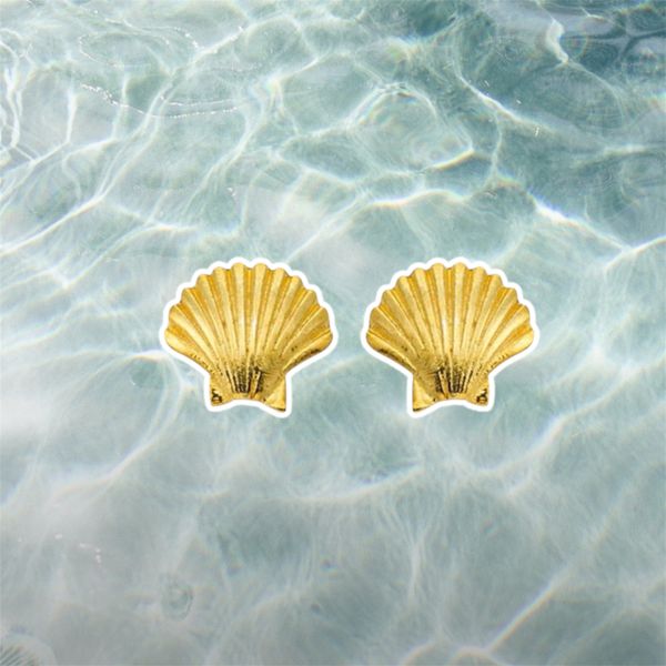 2. “Sea Scallop” Earrings gold BRASS Workshop ssd14