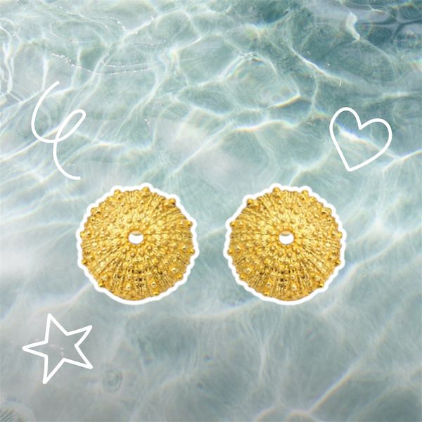 2. Mini "sea urchin" earrings gold BRASS Workshop ssd08