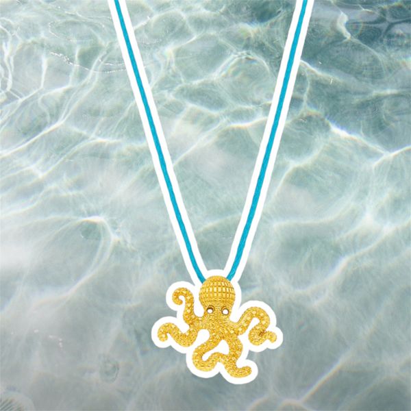 2. “Octopus” thread necklace Turquoise BRASS Workshop mxt10