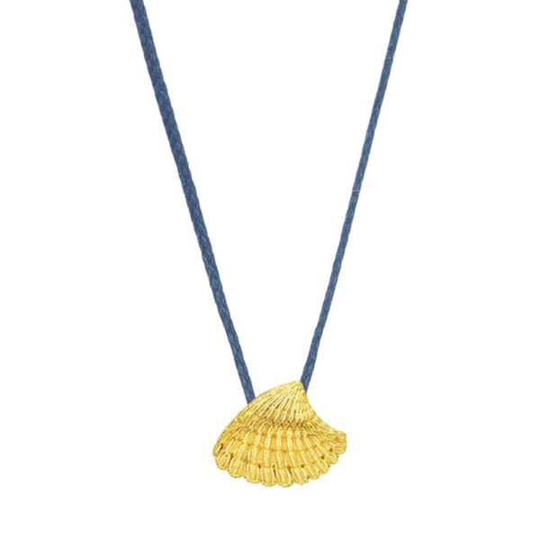 1. “Sea Clam” Thread Necklace blue BRASS Workshop msd48
