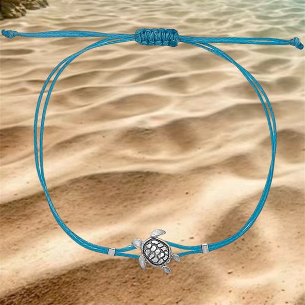 2. Sea turtle string bracelet Turquoise BRASS Workshop bst01