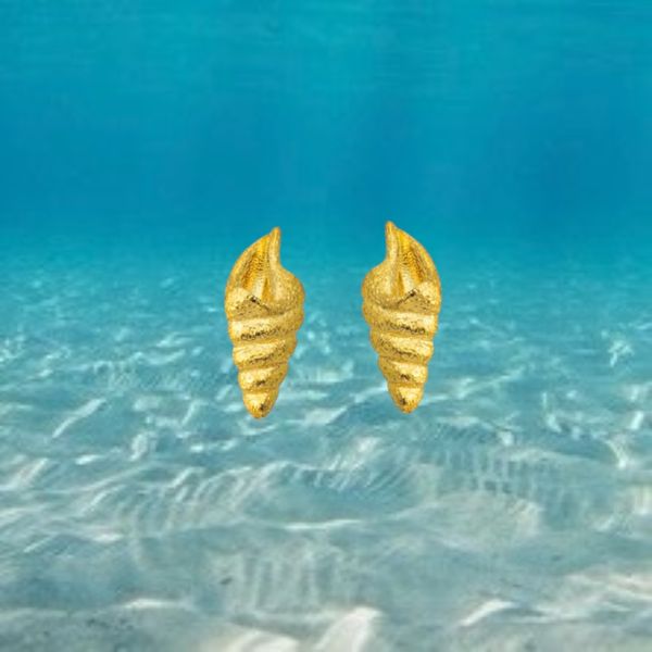 1. Mini “spiral shell” earrings gold BRASS Workshop ssd11