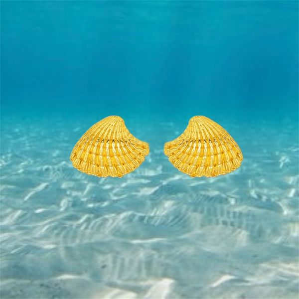 2. Orecchini mini “vongola di mare” oro BRASS Workshop ssd68