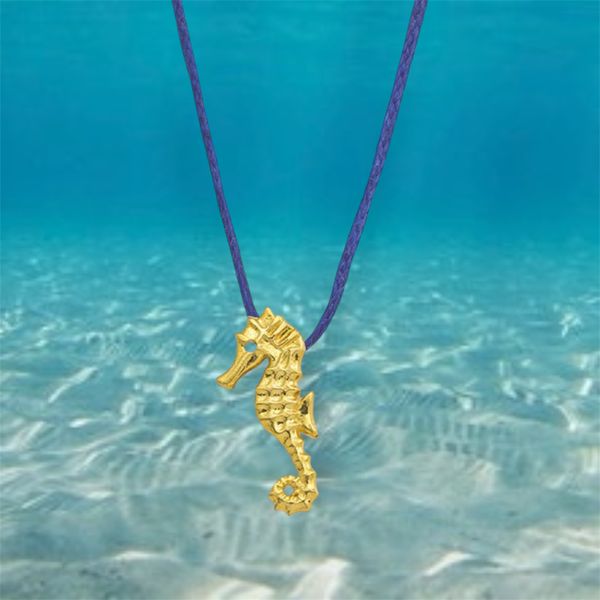 2. Collana filo “cavalluccio di mare” blu BRASS Workshop msd09