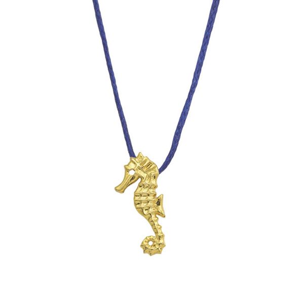 1. Collana filo “cavalluccio di mare” blu BRASS Workshop msd09