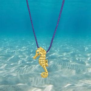 2. Seahorse thread necklace blue