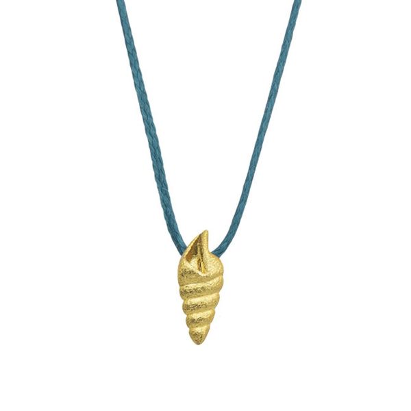 1. Spiral shell thread necklace Turquoise BRASS Workshop msd11