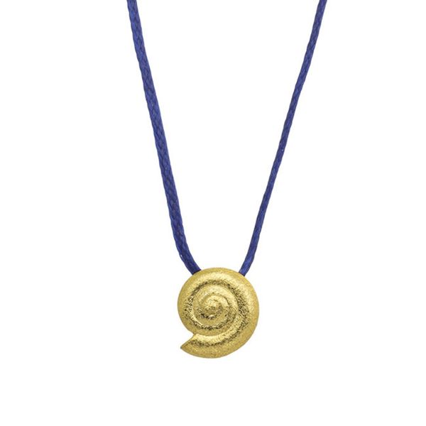 1. Collana filo “lumaca di mare” blu BRASS Workshop msd12