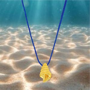 2. “Shell” thread necklace blue