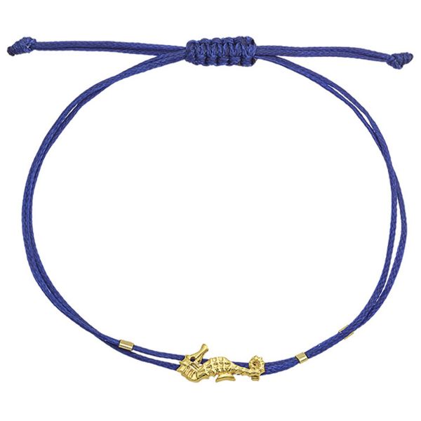 1. Bracciale stringa “cavalluccio marino” Blu BRASS Workshop bsd27