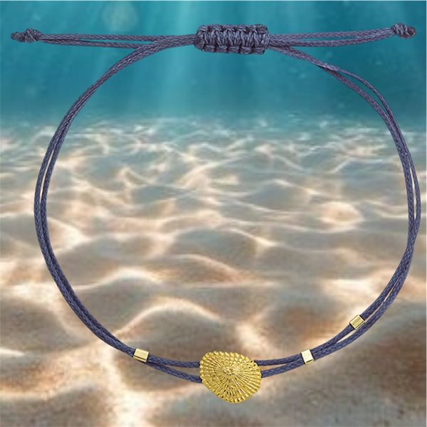 2. Bracciale stringa “patella di mare” Blue BRASS Workshop bsd28