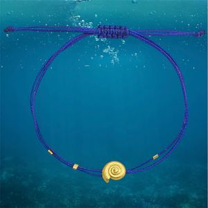 2. Bracciale stringa “lumaca di mare” blu