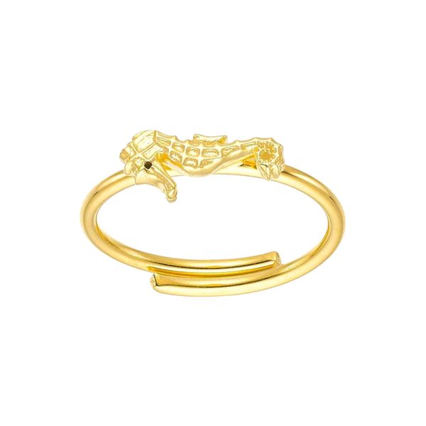 1. Adjustable “seahorse” ring gold BRASS Workshop dsd27