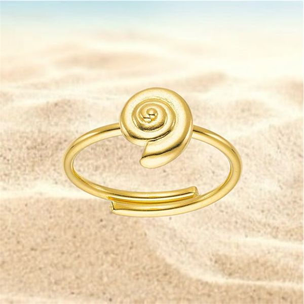 2. Adjustable “sea snail” ring gold BRASS Workshop dsd29
