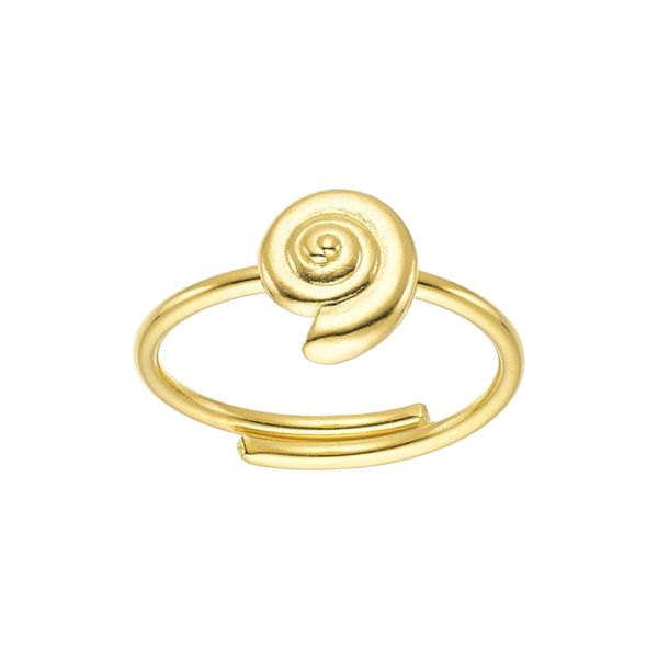 1. Adjustable “sea snail” ring gold BRASS Workshop dsd29