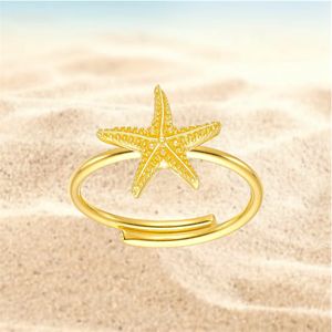 2. Adjustable “starfish” ring gold