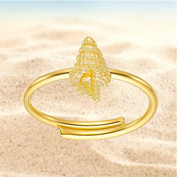 2. Anello regolabile “conchiglia” oro BRASS Workshop dsd33