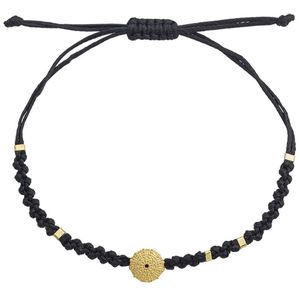 1. Bracciale intrecciato stringa “riccio di mare” nero