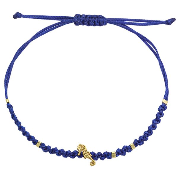 1. Braided string bracelet "seahorse" blue BRASS Workshop bsd48