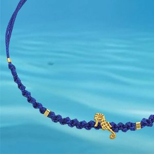 2. Braided string bracelet "seahorse" blue