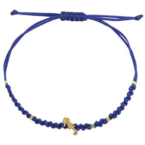 1. Braided string bracelet "seahorse" blue