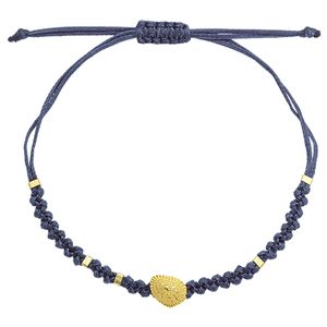 1. Bracciale intrecciato stringa “patella di mare” blu