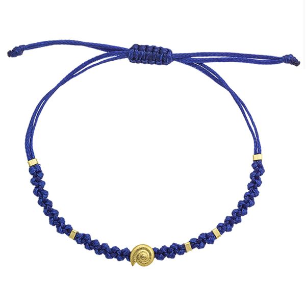 1. Bracciale intrecciato stringa “lumaca di mare” blu BRASS Workshop bsd51