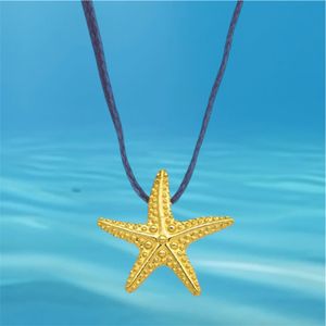 2. “Starfish” thread necklace blue