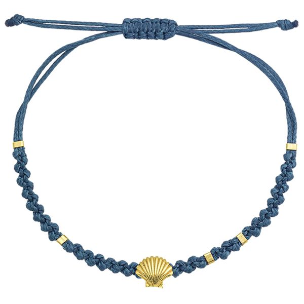 1. Braided string bracelet "sea scallops" blue BRASS Workshop bsd53