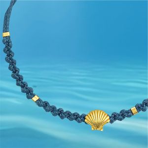 2. Braided string bracelet "sea scallops" blue