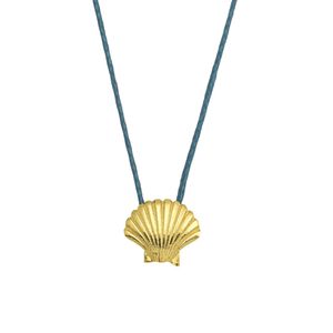 1. Sea Scallop Thread Necklace Turquoise