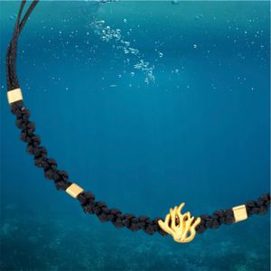 2. Bracciale intrecciato stringa “barriera corallina” nero
