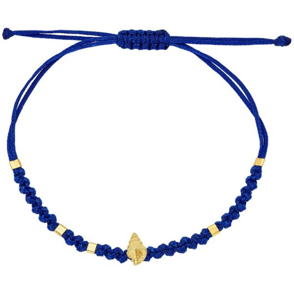 2. Braided string bracelet "sea shell" blue BRASS Workshop bsd71