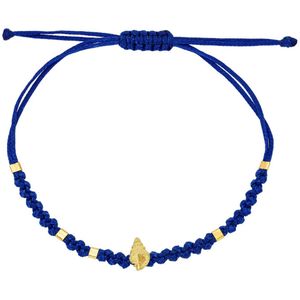 2. Braided string bracelet "sea shell" blue