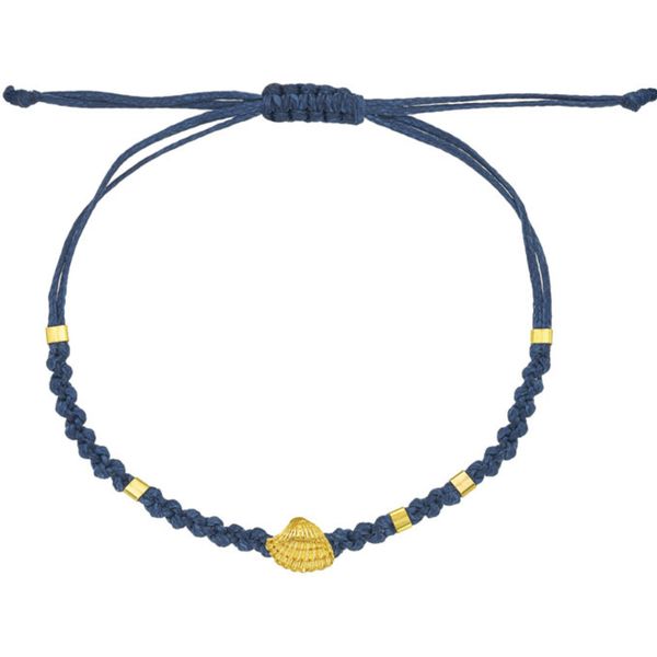1. Bracciale intrecciato stringa “vongola di mare” blu BRASS Workshop bsd72