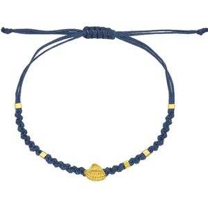 1. Braided string bracelet "sea clam" blue