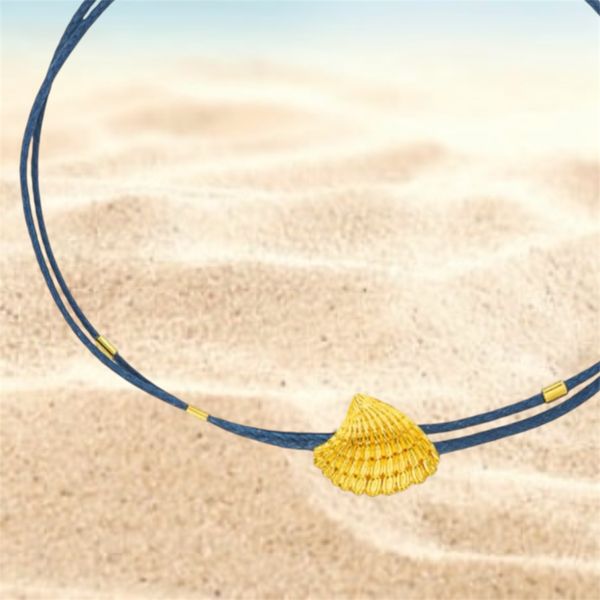 2. Bracciale stringa “vongola di mare” blu BRASS Workshop bsd66
