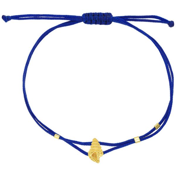 1. Bracciale stringa “conchiglia di mare” blu BRASS Workshop bsd65