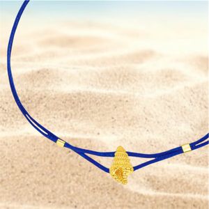 2. “Sea shell” string bracelet blue