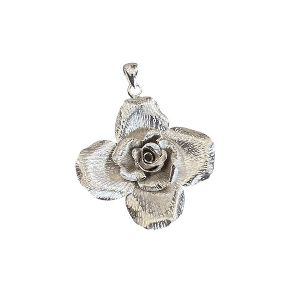 1. Hanging flower silver gray BRASS Workshop m26p06