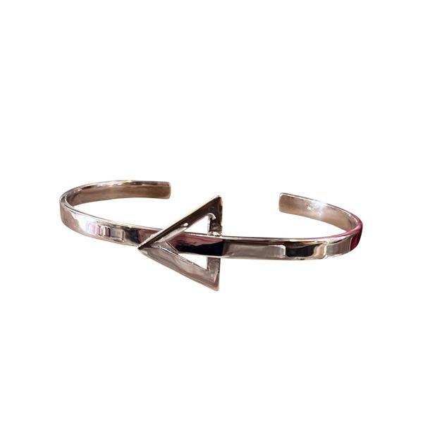 1. Rigid “triangle” bracelet silver gray BRASS Workshop m26b01