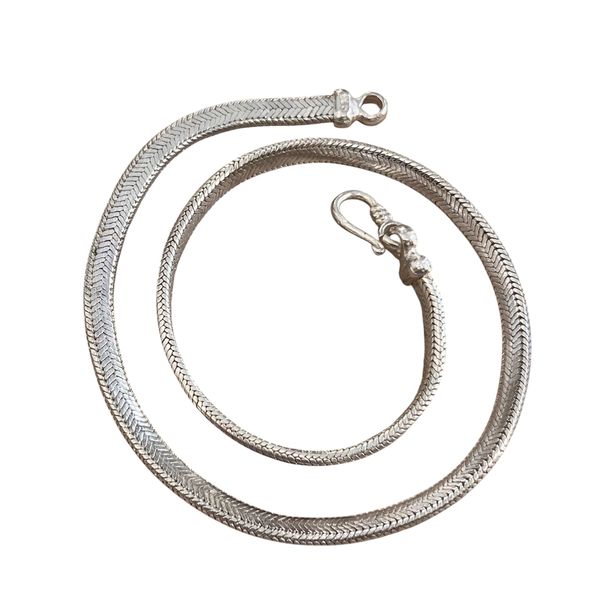 1. Snake choker necklace silver gray BRASS Workshop m26c01