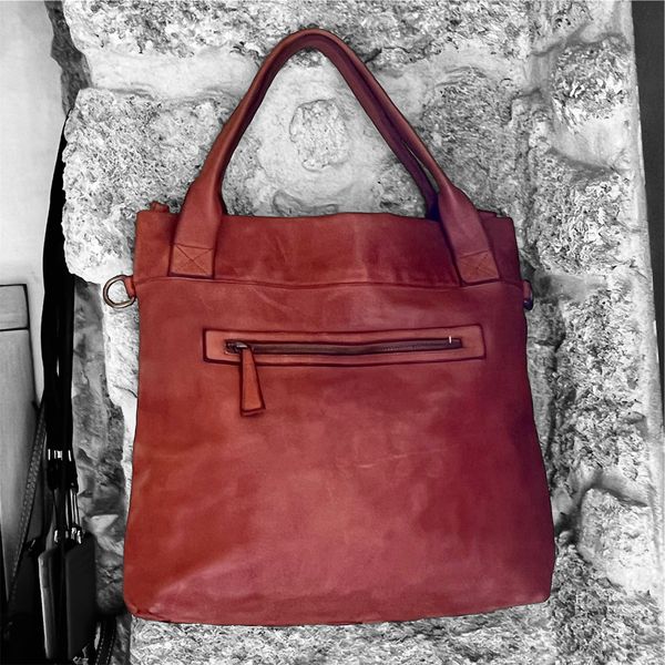 3. Woven shoulder bag brown BRASS Workshop b881s