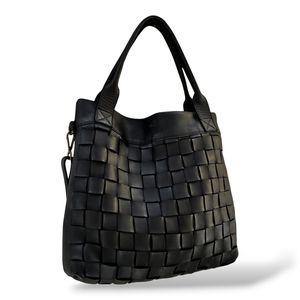 1. Woven shoulder bag black