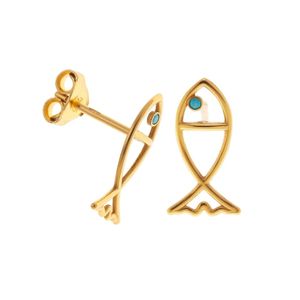 1. "Fish" earlobe earrings gold