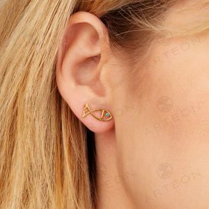2. "Fish" earlobe earrings gold
