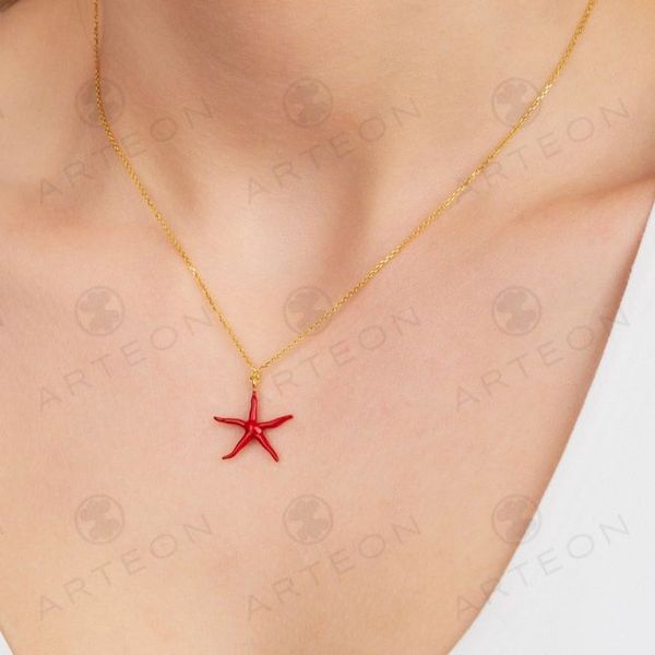 2. Enamelled "starfish" necklace gold Arteon 34069-049