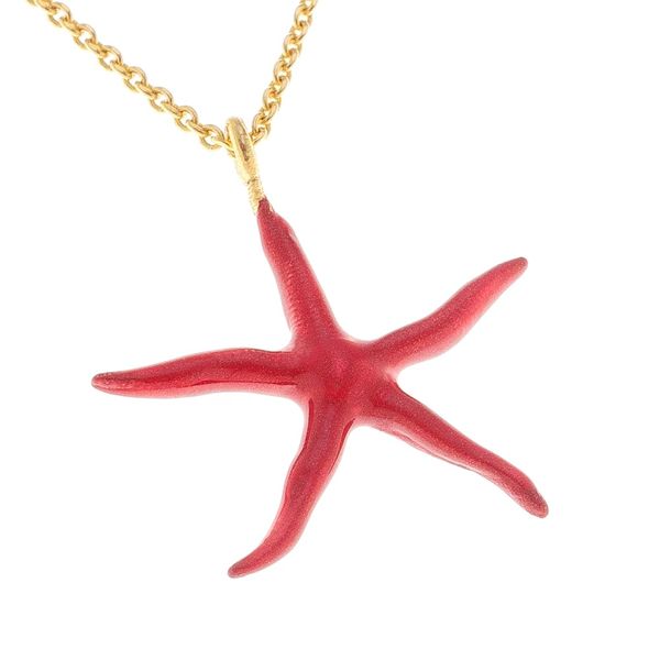1. Enamelled "starfish" necklace gold Arteon 34069-049
