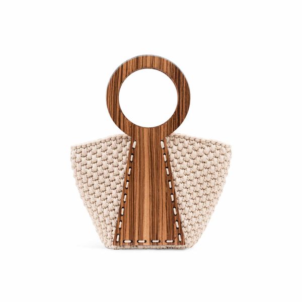 Nefele mini crochet handbag ivory ILIAS VARDAVAKIS